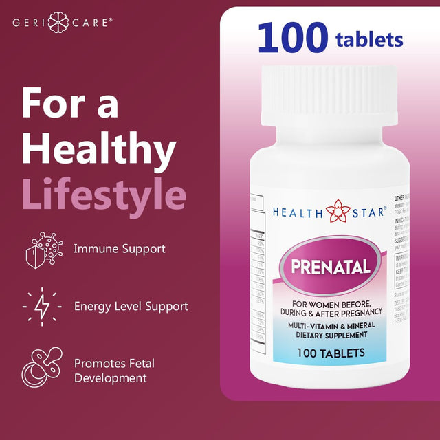 Healthstar Prenatal Vitamin Supplement, 100 tablets