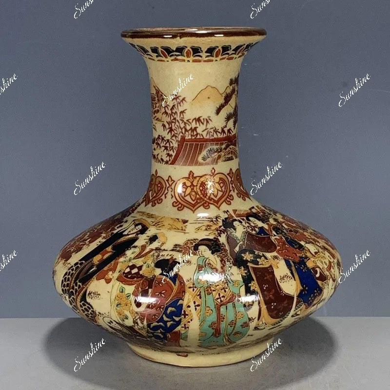 Porcelain Japanese Dowager Storage Vase – Office Desk Figurine Decor