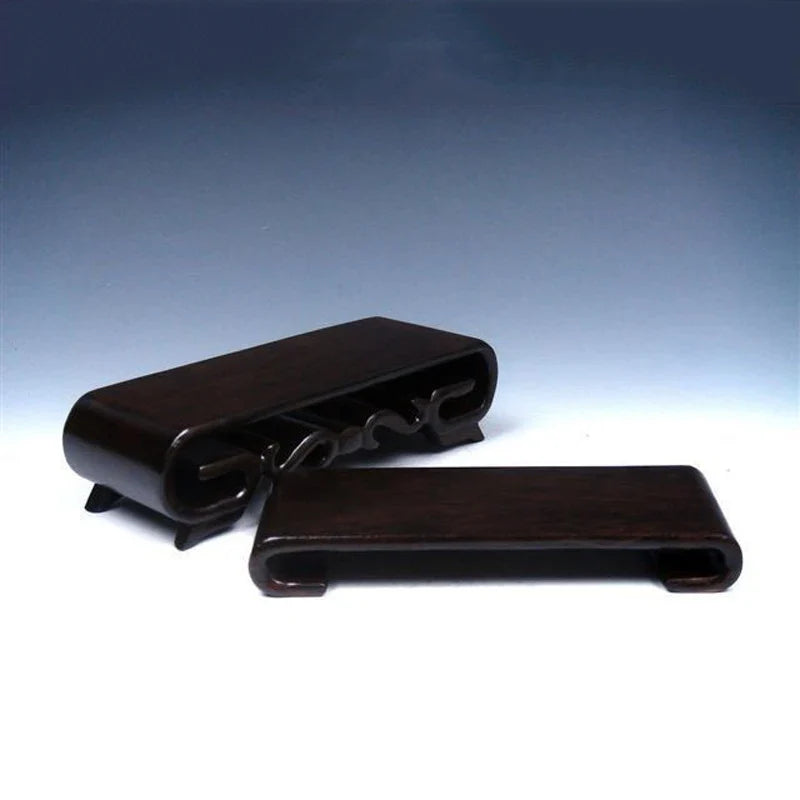 Mahogany Hardwood 2‑in‑1 Display Stand – For Netsuke, Snuff Bottles & Small Statues