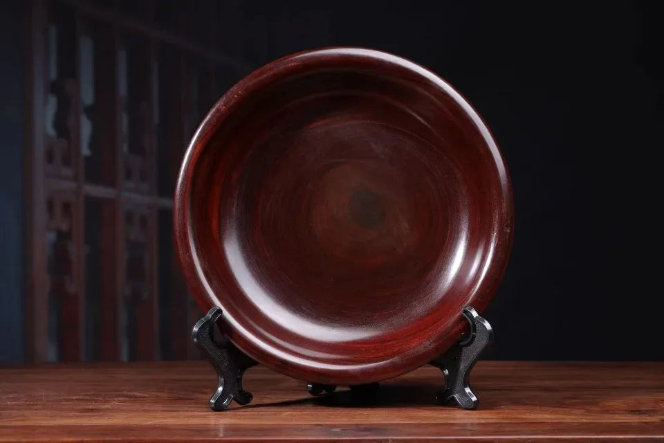 Red Sandalwood “Gold Rice” Bowl – Solid Wood Handicraft Ornament