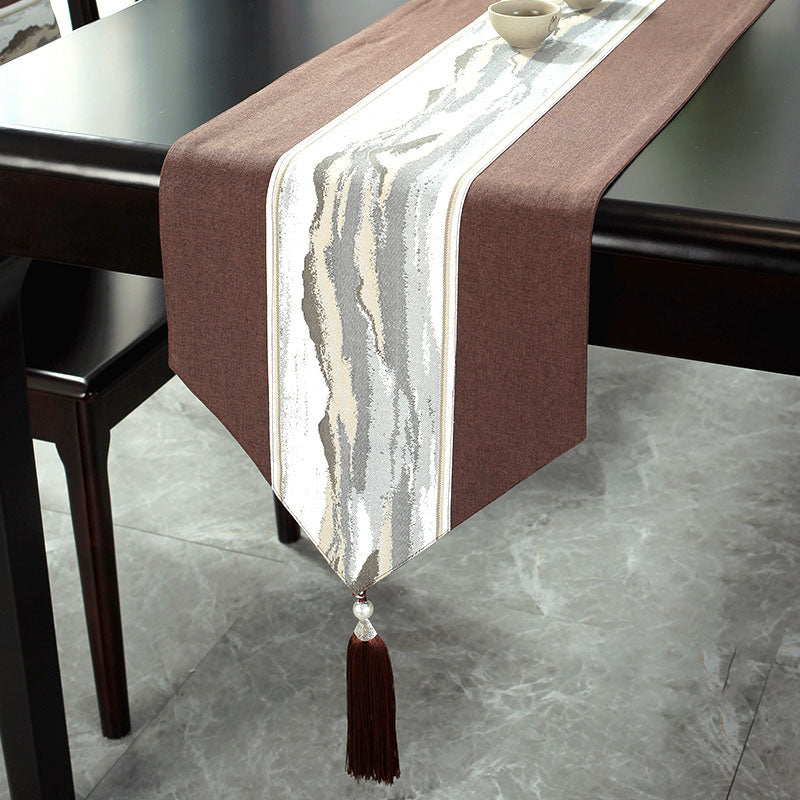 Chinese Style Table Runner Solid Linen Cotton Cover Waterproof