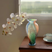 Chinese Style Blue Transparent Glass Vase