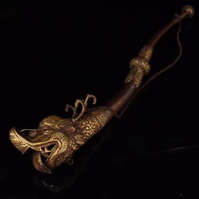 Antique-Style Nepali Makara Horn – Ritual & Decor Object