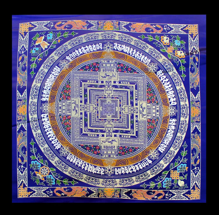 72CM Tibetan Ethnic Style Embroidered Brocade Tablecloth Household Indoor Buddhist Hall Offering Ornaments Religious Article
