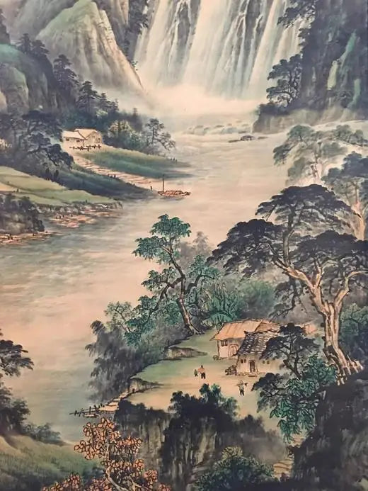 Antique Chinese Hand-Painted Landscape Scroll, 172 x 65 cm