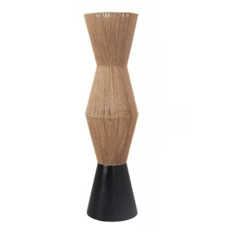 Japanese Wabi-Sabi Woven Rattan Floor Lamp