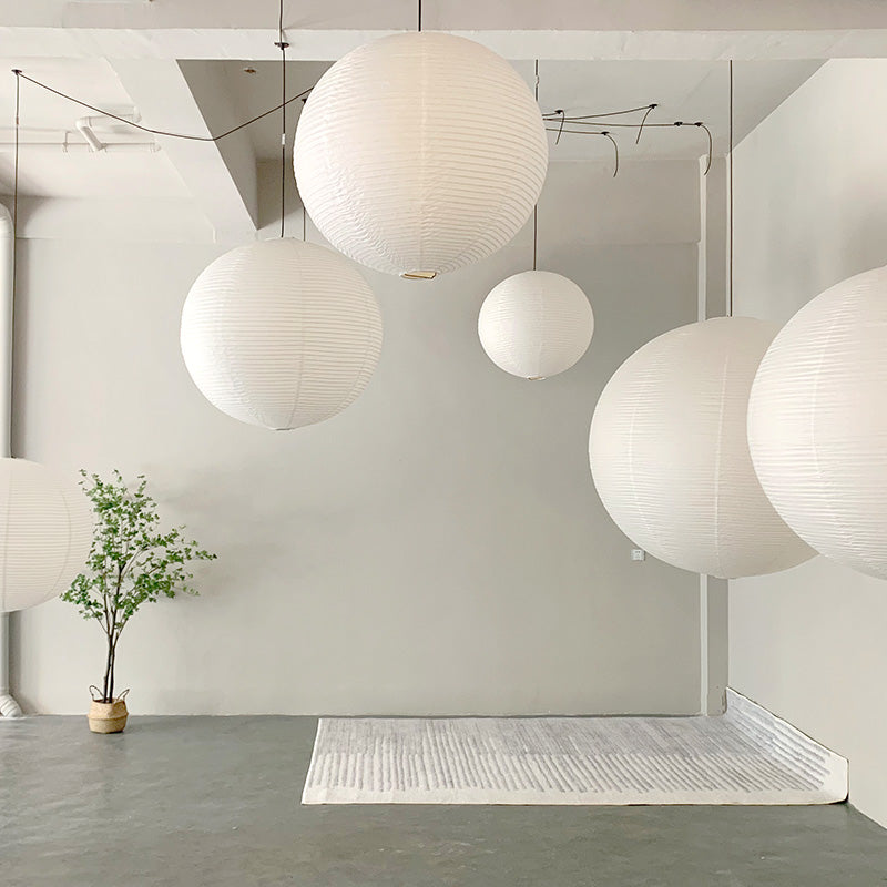 White Paper Lantern Shade – Minimalist Ceiling Pendant for Bedroom & Living Room