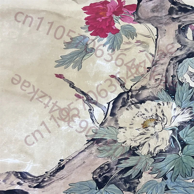 Liu Kuiling Rooster Scroll – “Fortune and Auspiciousness” Rice Paper Painting