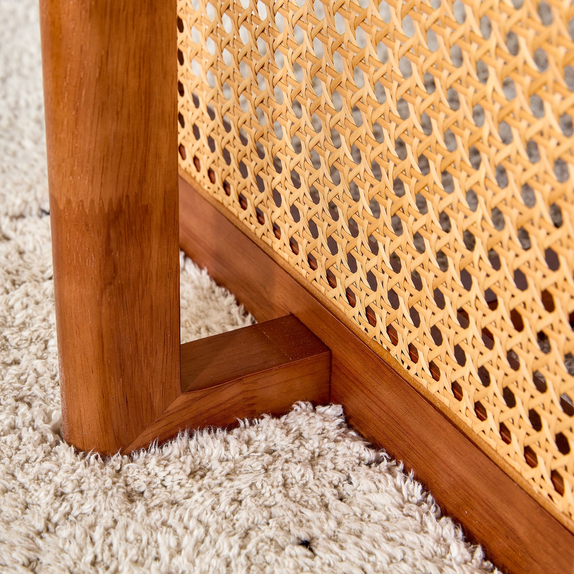Chinese Style Imitation Rattan Tea Table Walnut Color