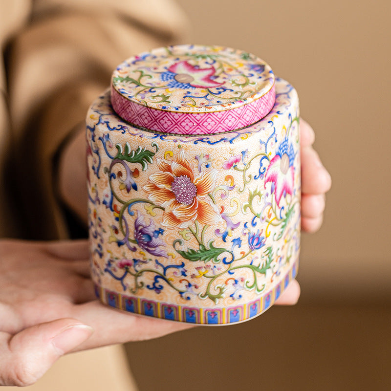 Enamel Color Tea Storage Can