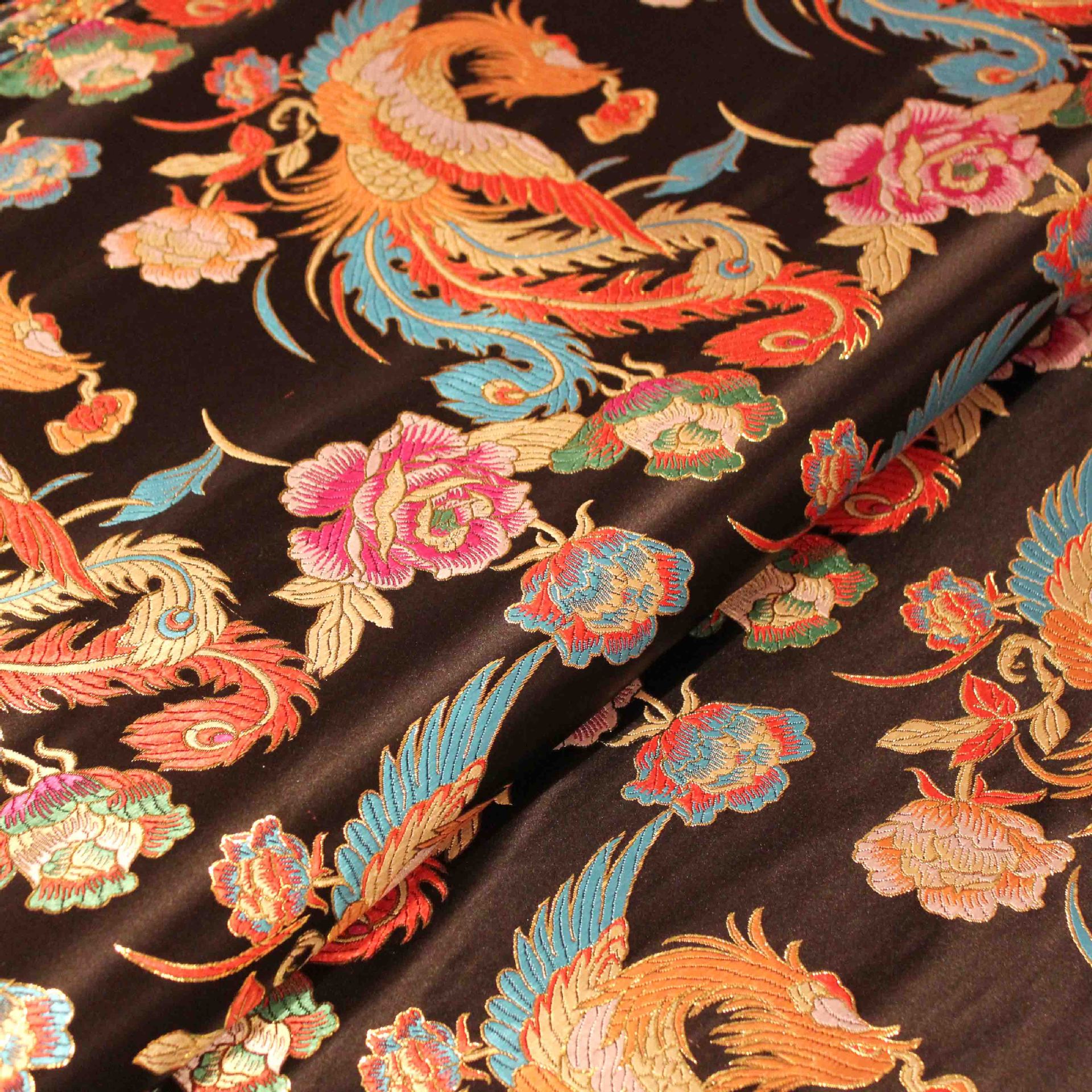 The Imperial Threads: Phoenix & Dragon Embroidered Cheongsam Fabric