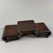 Handmade Wood Triple Display Stand – Snuff Bottles & Figurines