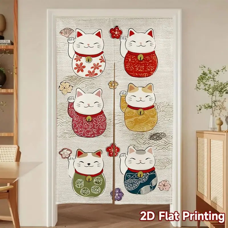 Vikama Japanese Noren Door Curtain – Fabric Privacy Screen & Room Divider