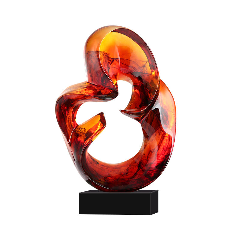 Transparent Resin Glass Art Sculpture – Modern Sculptural Ornament