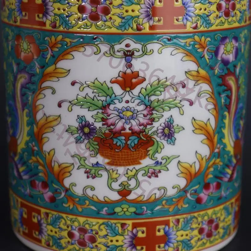 Green Enamel Porcelain Tea Caddy – Qing Yongzheng Lotus & Phoenix Design