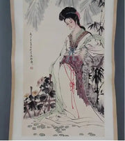 Rare Antique Hand-painted Qing Dynasty Vertical Scroll