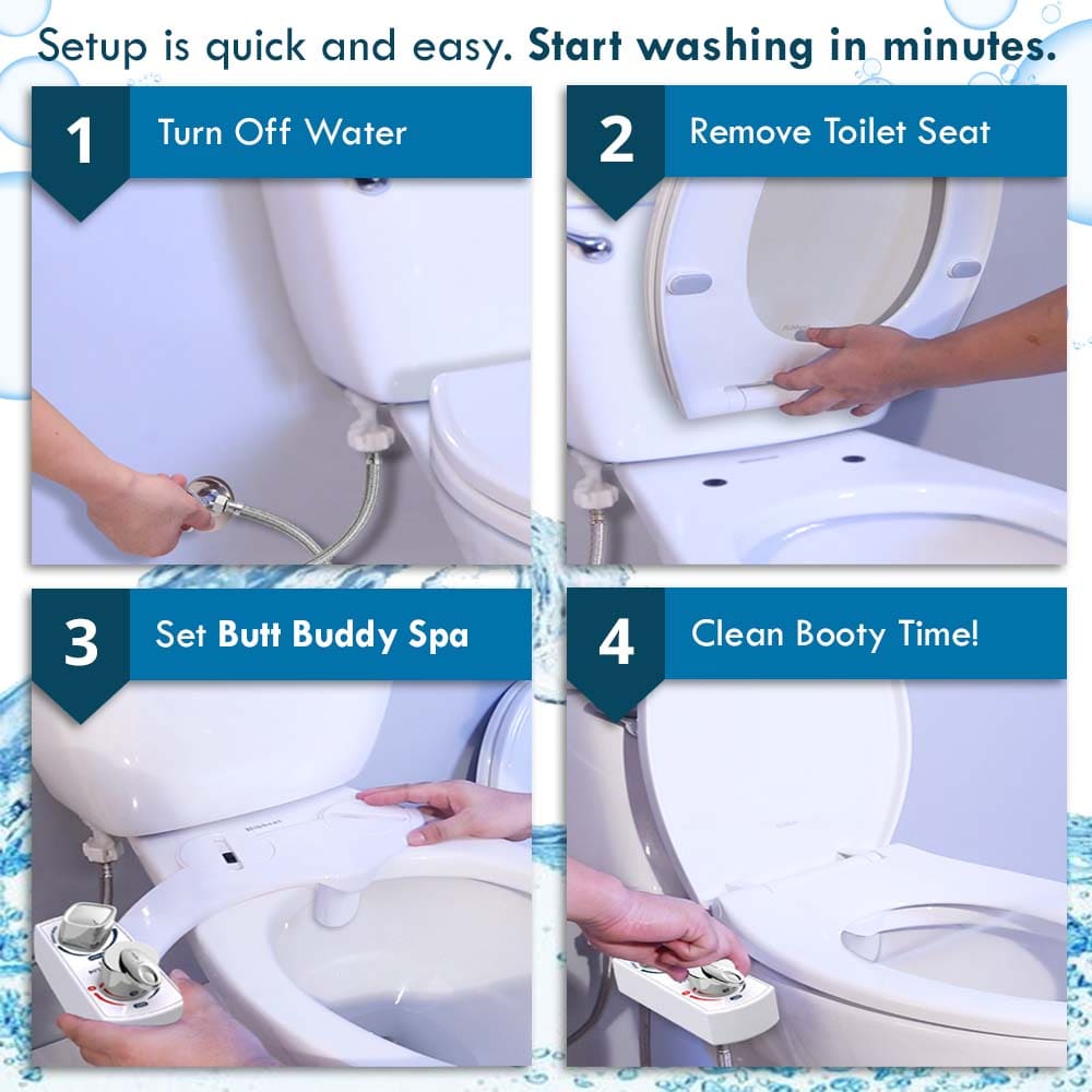 BUTT BUDDY Spa - Cool & Warm Water Sprayer Bidet Toilet Attachment