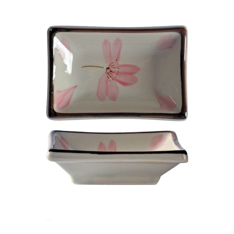 Japanese Small Ceramic Sauce Dish – Botanical Dip & Condiment Plate (10cm)