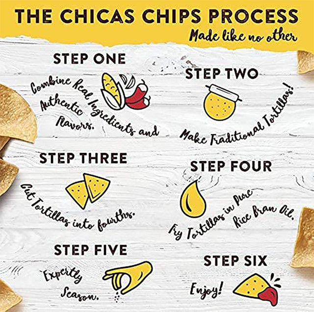 Chicas Tortilla Chips, White Corn Tortilla Chips Lime, Gluten Free, Vegan, Non-GMO, For Dips, Spreads & More, 7.5 Ounce Bag (Pack of 1)