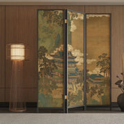 New Chinese Zen Room Divider Screen – Wabi‑Sabi Partition with Song‑Dynasty Aesthetic