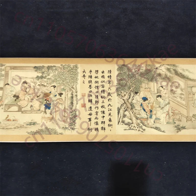 Ding Guanpeng “Four Filial Piety” Long Scroll – Traditional Chinese Painting (294×38.4cm)