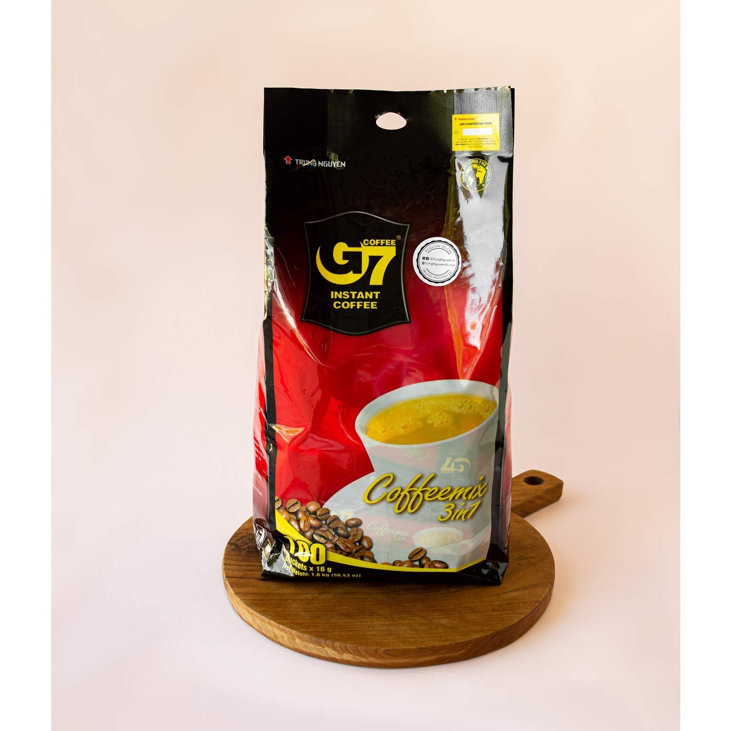 Trung Nguyen — G7 3 in 1 Instant Coffee — Roasted Ground Coffee Blend w/Non-dairy Creamer and Sugar — Strong and Bold — Instant Vietnamese Coffee (20 Single Serve Packets)