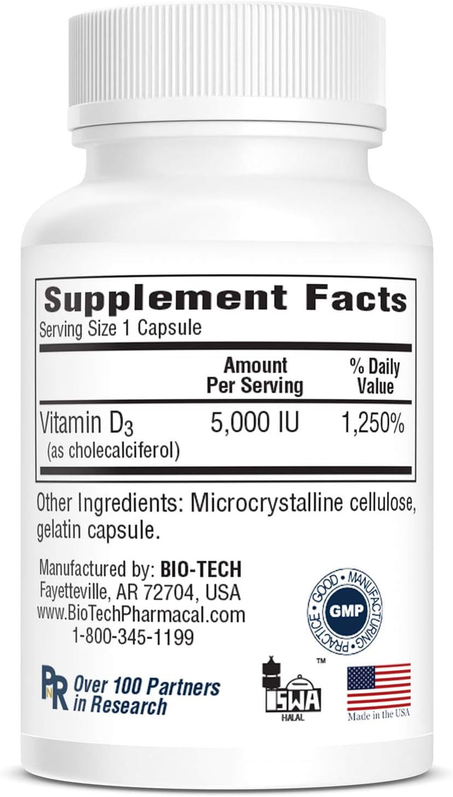 Bio Tech Vitamin D3 Supplement, 5000 IU