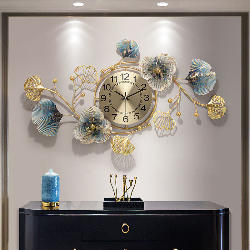 The Golden Grove: Ginkgo Leaf Silent Wall Clock