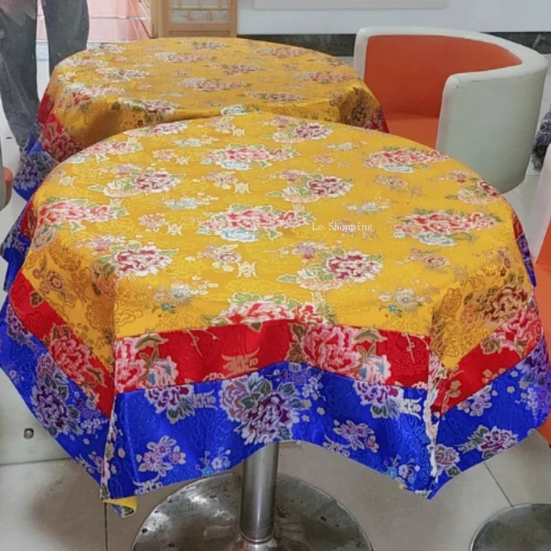 Tibetan-Style Thickened Altar Cloth – 100×100cm Decorative Table Cover