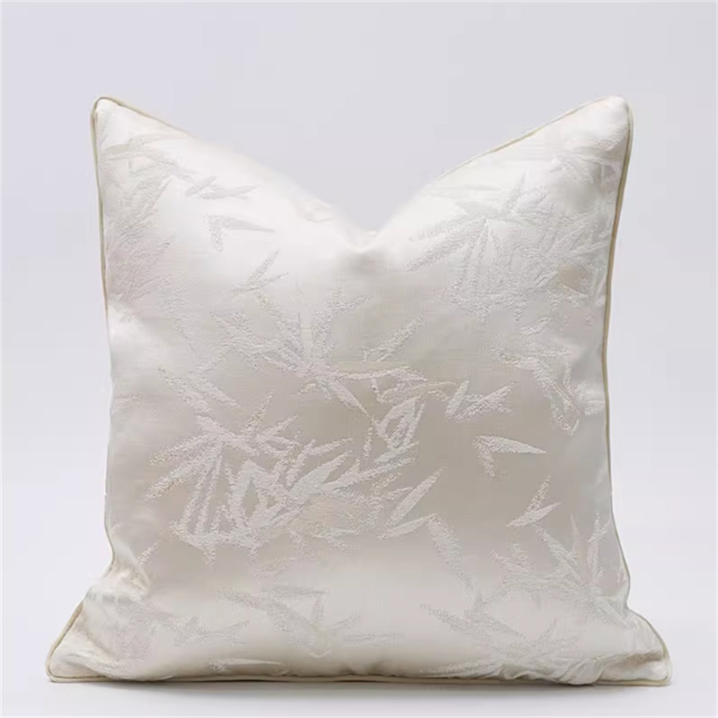 Asian Bamboo Leaf Embroidered Cushion (Cover or with Insert)