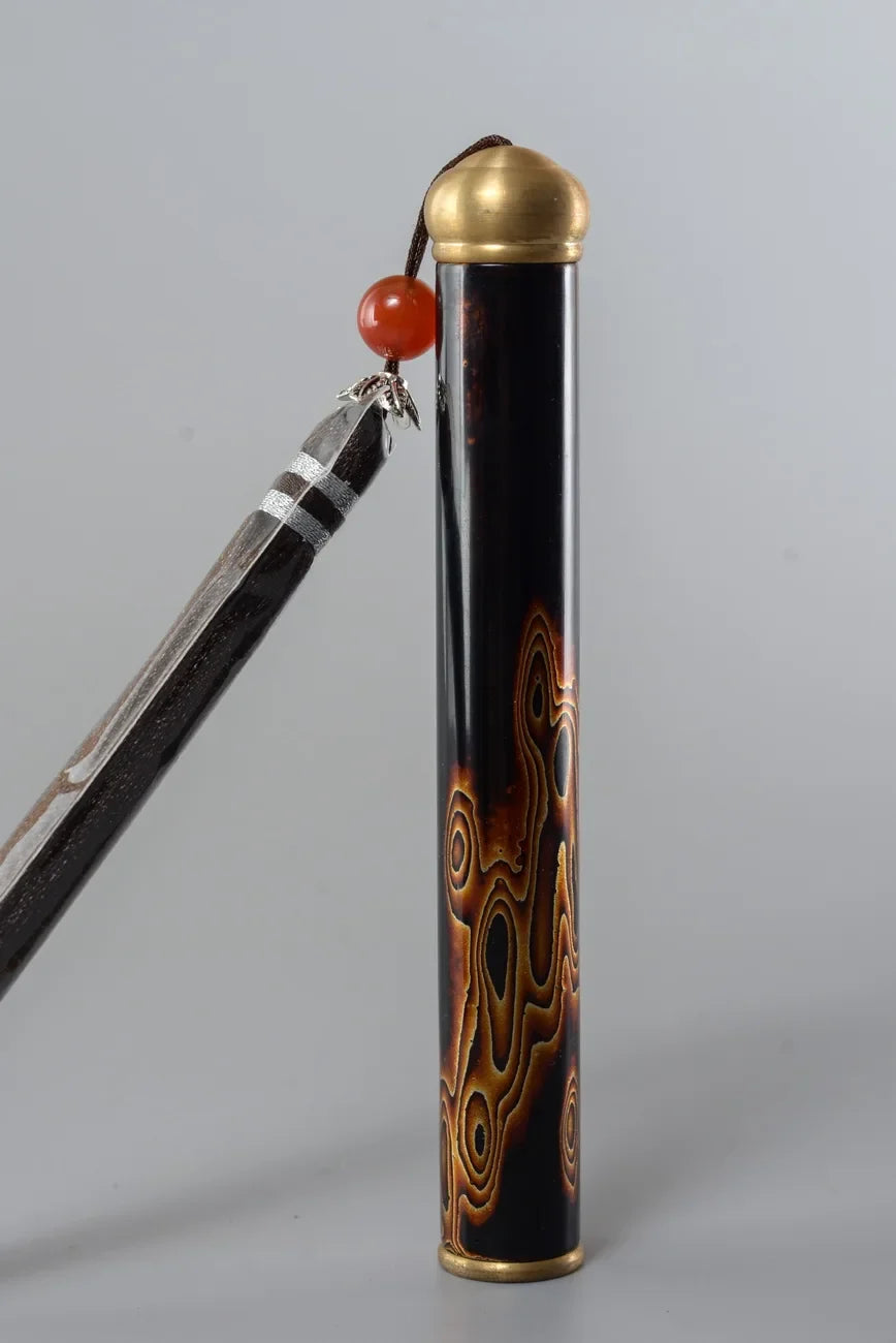Incense Tube Lacquerware Tea Ceremony Scholar Zen Tool Fujian Province Handmade Speciality Incense Burner Cultural Artcraft
