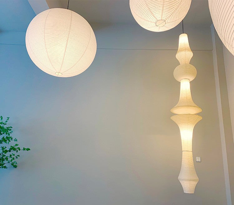 White Paper Lantern Shade – Minimalist Ceiling Pendant for Bedroom & Living Room