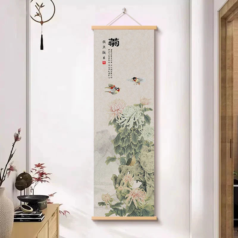 Landscape solid wood scroll painting, home decoration painting, poster wall art wall, art decoration canvas