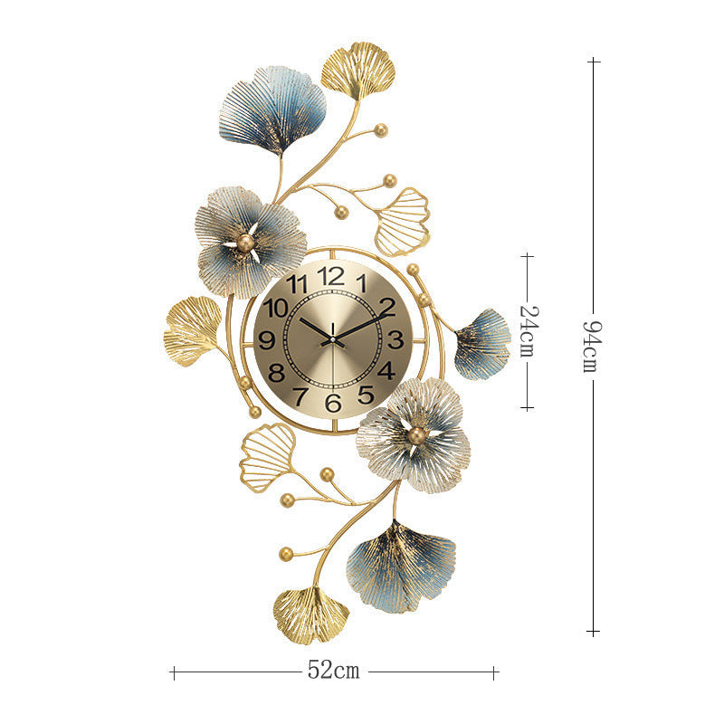 The Golden Grove: Ginkgo Leaf Silent Wall Clock