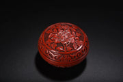 Chinese Lacquerware Hand-carved Flower-Patterned Box