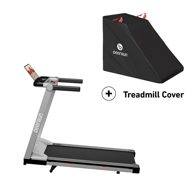 DeerRun A1 Pro Move+  6% Incline Foldable Treadmill——2025 Upgraded Chip & NFC Support | 350Lbs, 10mph Silver