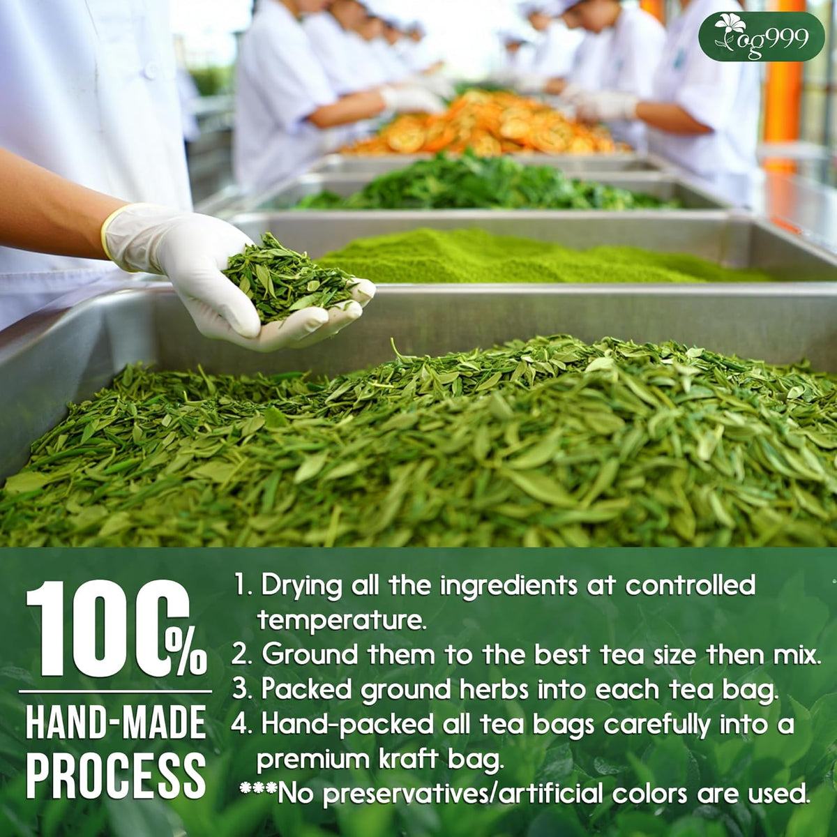 Premium Matcha Green Tea Bags | Blend of Sencha, Green Tea, Spearmint & Orange Slices