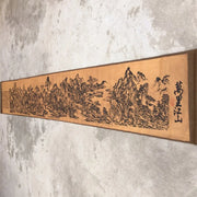 Chinese Old Long Scroll Calligraphy Painting Mural Vast Mountains And Rivers Spanning Thousands of Miles Traditional Art Decor