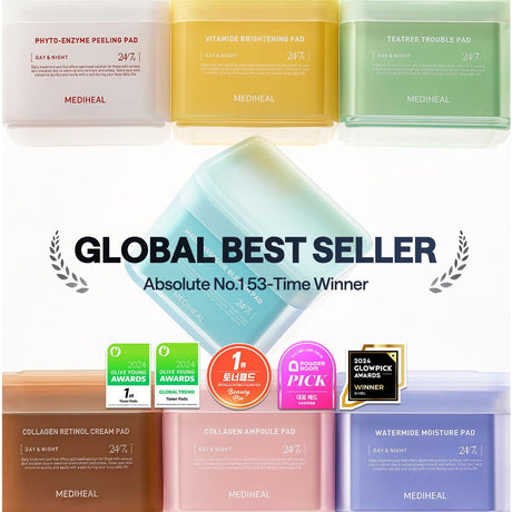 Collagen Ampoule Facial Toner Pads - Collagen & Ceramide - Skin Firming & Restore Elasticity & Deep Hydration - Tighten Wrinkles & Lines - Vegan Eco Silk Fabric