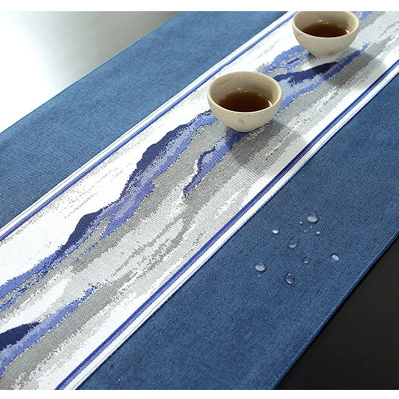 Chinese Style Table Runner Solid Linen Cotton Cover Waterproof