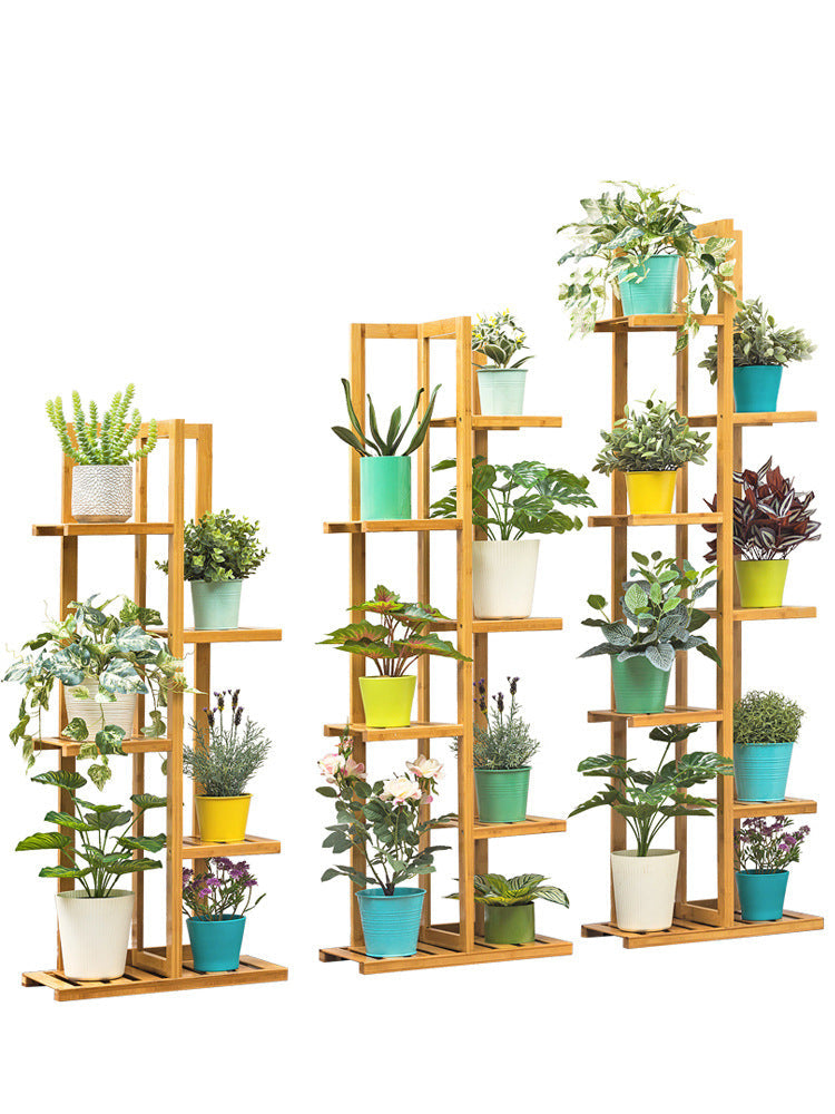 Multi-Level Bamboo Plant Stand Perfect for Succulents, Bonsai