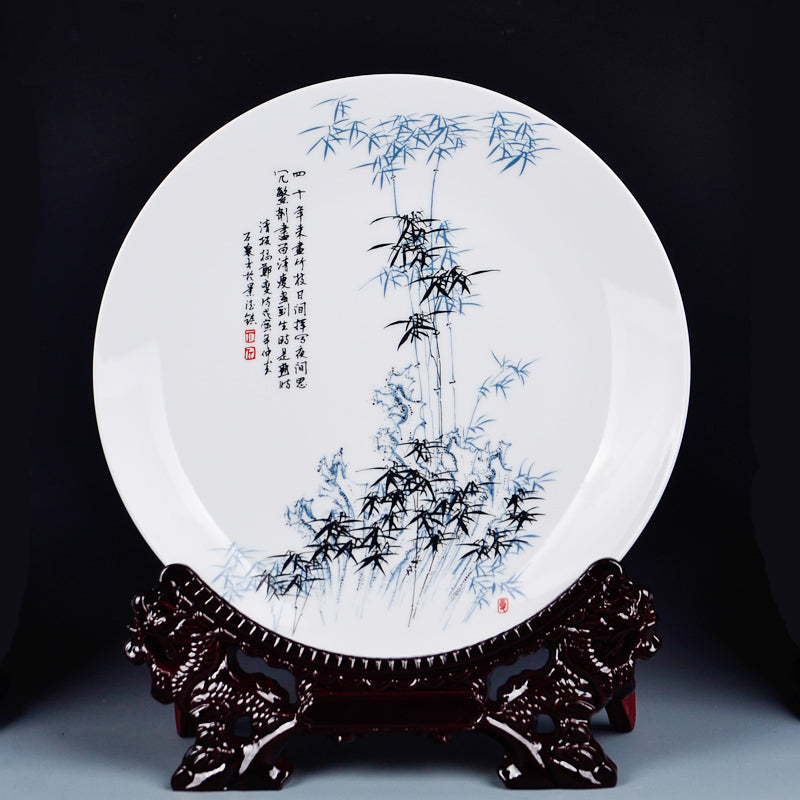 Ceramic Hanging Plate – Office & Living Room Asian Home Decor