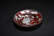 Wood Lacquerware Plate with Silver Inlay – Dunhuang Flying Apsaras (16cm)