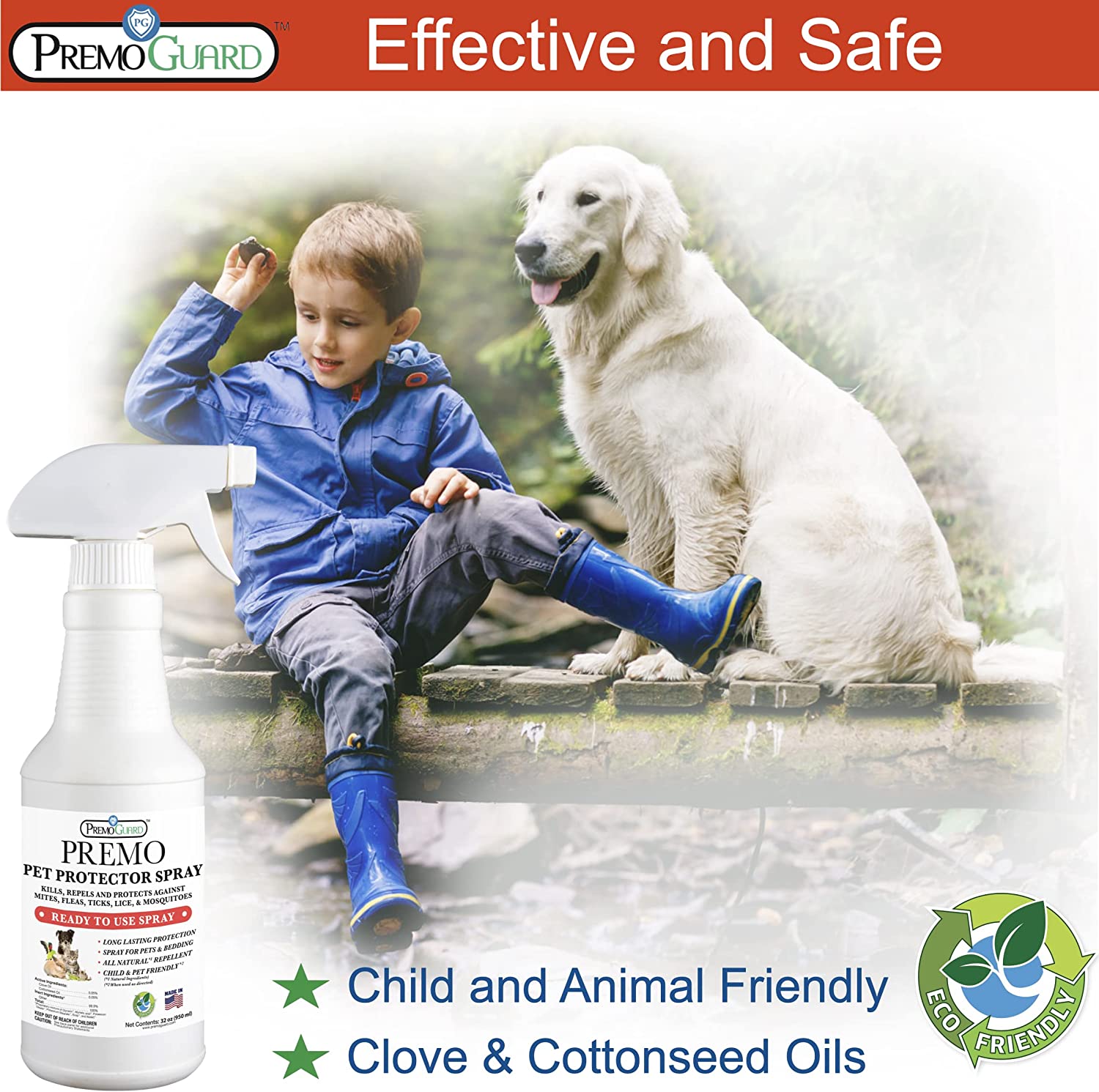 Pet Protector Spray | Plant Based Non-Toxic | Premo Guard (C)