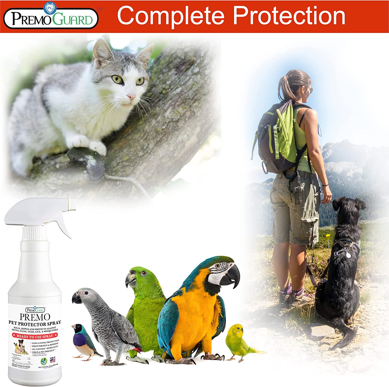 Pet Protector Spray | Plant Based Non-Toxic | Premo Guard (C)