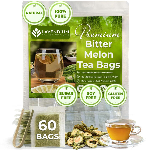 Bitter Melon Tea Bags, 100% Natural, Pure Bitter Melon. Bitter Melon Herbal Tea. Bitter Melon Fruit Tea. No Sugar, No Caffeine, No Gluten, Vegan - FreshDrinkUS - Natural and Premium Herbal Tea