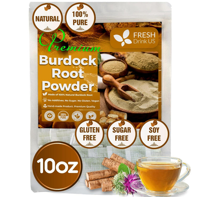 Burdock Root Powder,  Burdock Root Extract, 100% Natural & Pure from Burdock Root, Burdock Root Herbal Tea, No Additives, No Caffeine, Vegan