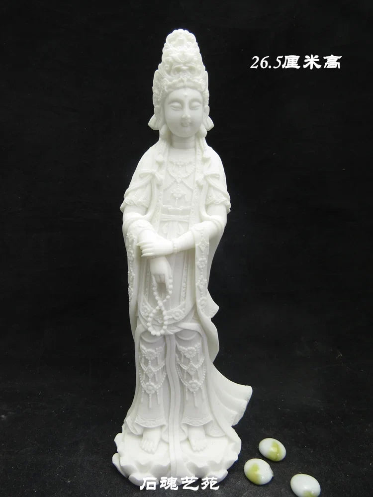 26.5 CM Limited Edition - Fujian Mazu Goddess Statue Made of White Marble