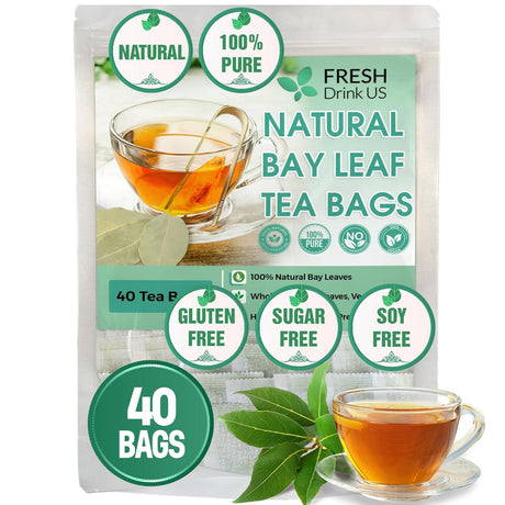 Premium Dried Bay Leaves, Tea Bags, Powder, Bay Leaves Spice, Whole Nice Leaves, Wildcrafted, Fresh Harvested, Bay Leaves For Cooking, Sugar-Free, Gluten Free, Caffeine Free, Vegan - FreshDrinkUS - Natural and Premium Herbal Tea
