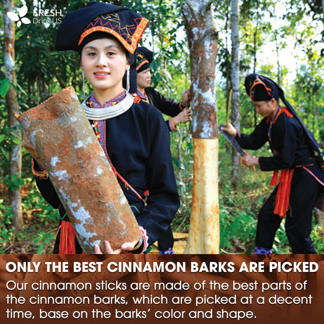Cinnamon Sticks, Whole Sticks, 100% Natural & Pure Cinnamon Inner Bark, Raw Cinnamon Spice Flavor & Strong Aroma, Cinnamon Spice Herbal Tea, Perfect for Warm Beverages, No Additives, Vegan